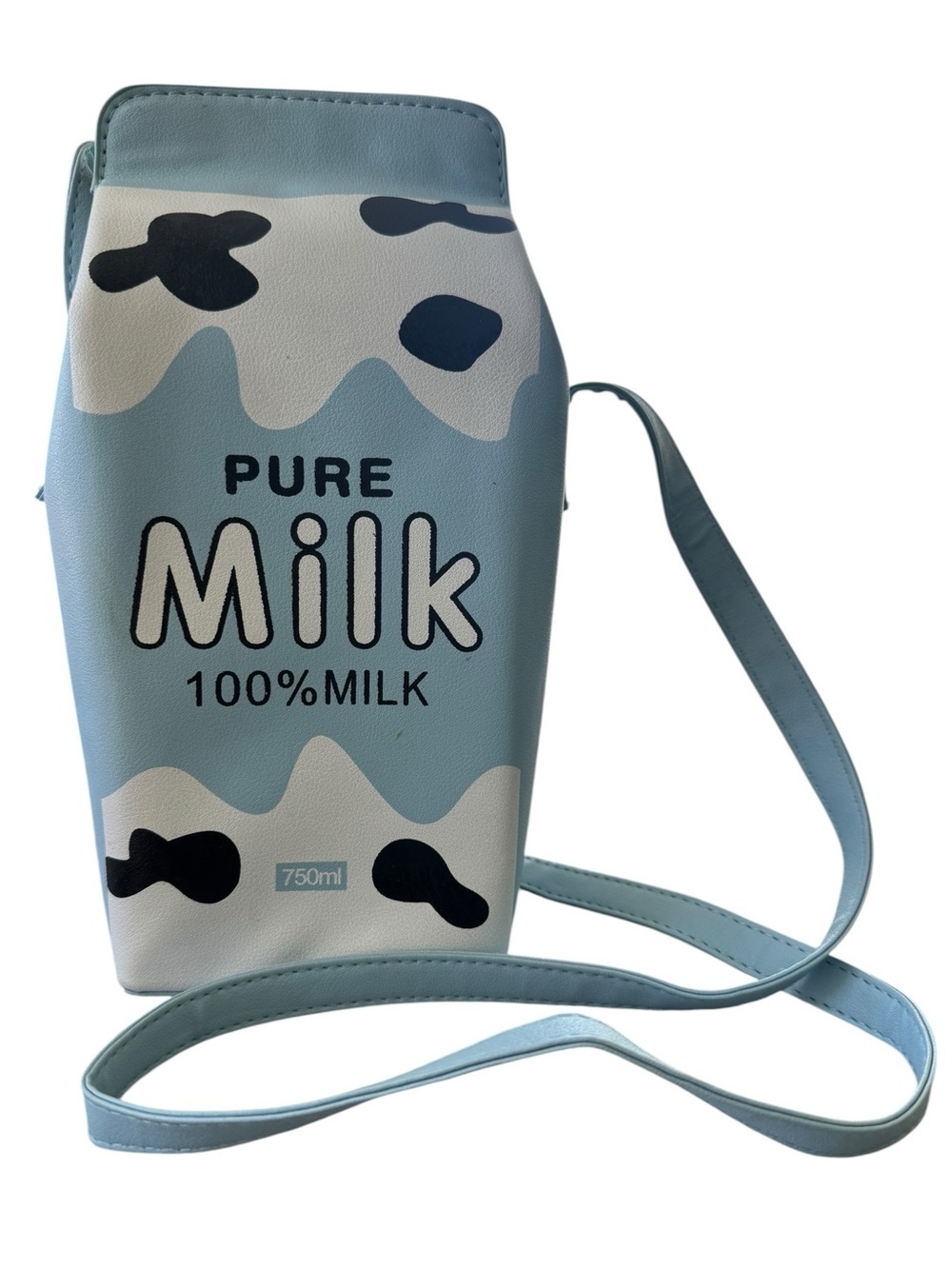 Kawaii Pure Milk Carton Crossbody Bag Novelty Cow Print Harajuku Shoulder Purse